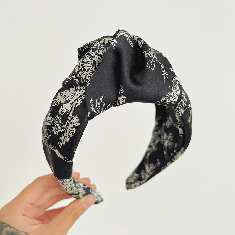 Diadema anudada con estampado de tela al por mayor
